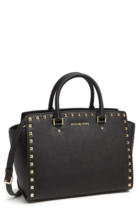 michael kors large selma satchel black